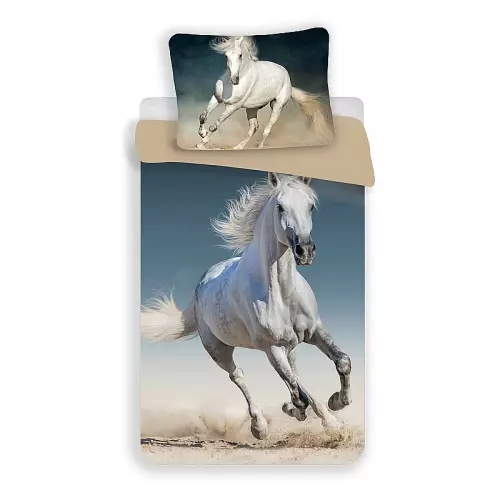 Bavlněné povlečení Kůň 140x200+70x90