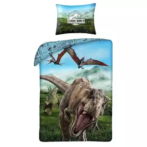 Bavlněné povlečení Jurský Park 140x200+70x90
