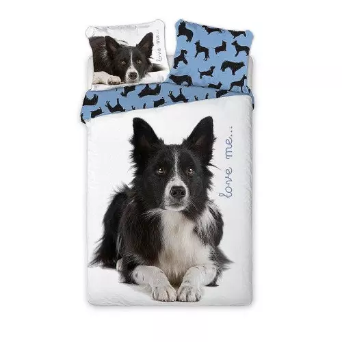 Bavlněné povlečení Border kolie 140x200+70x90