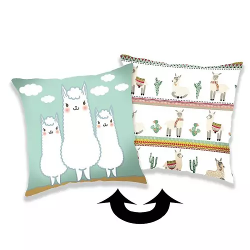 Měnící polštářek s flitry Lama 02 40x40 cm