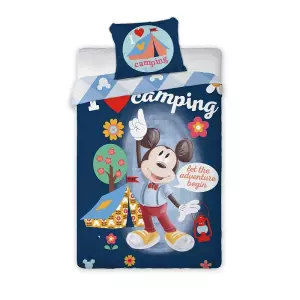 Bavlněné povlečení Mickey camping 140x200+70x90