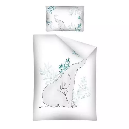 Bambusové povlečení do postýlky Slon 100x135+40x60