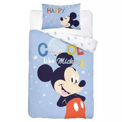 Bavlněné povlečení do postýlky Mickey Cool blue 100x135+40x60