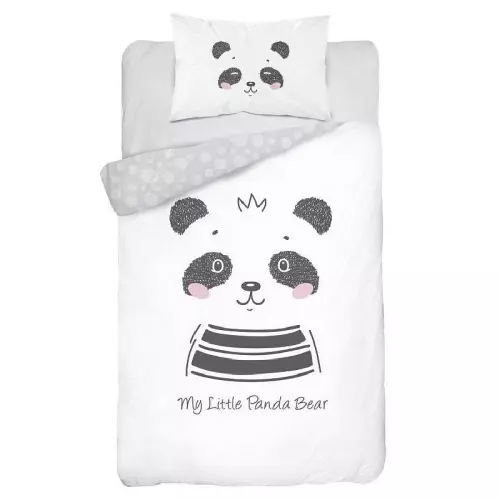 Bambusové povlečení do postýlky Panda 100x135+40x60