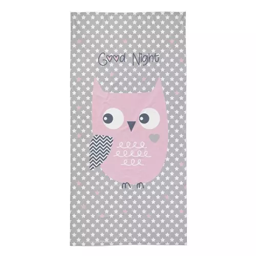 Froté osuška Sova růžová 70x140