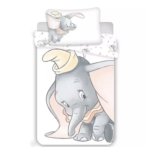 Bavlněné povlečení do postýlky Dumbo Grey baby 100x135+40x60