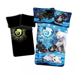 Bavlněné povlečení Jak vycvičit draka 3 140x200+70x90 (svítící)