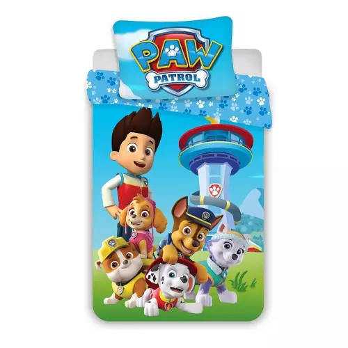 Bavlněné povlečení do postýlky Paw Patrol Blue baby 100x135+40x60