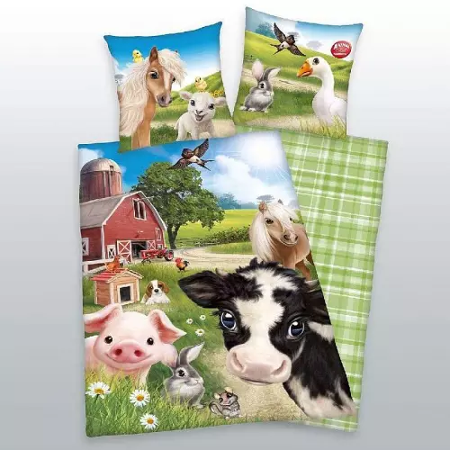 Bavlněné povlečení Animal Club Zvířátka 140x200+70x90