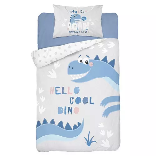 Bambusové povlečení do postýlky Dráček modrá 100x135+40x60