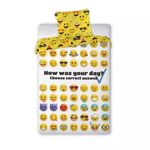 Bavlněné povlečení Emoji 140x200+70x90