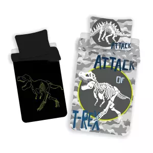 Bavlněné povlečení T-rex 140x200+70x90 (svítící)