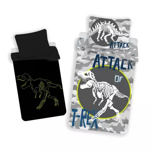 Bavlněné povlečení T-rex 140x200+70x90 (svítící)