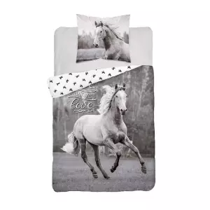 Bavlněné povlečení Kůň Love 140x200+70x80