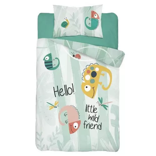 Bavlněné povlečení do postýlky V trávě green 100x135+40x60