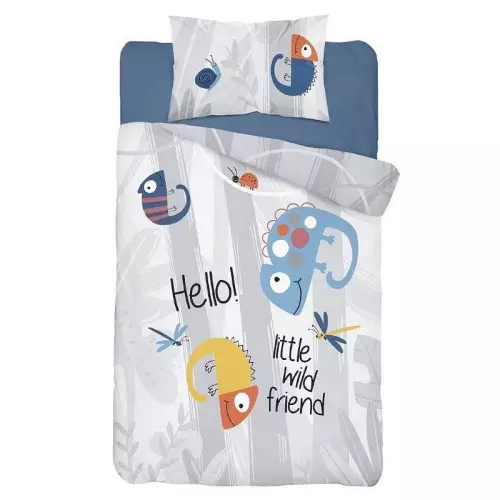 Bavlněné povlečení do postýlky V trávě grey 100x135+40x60