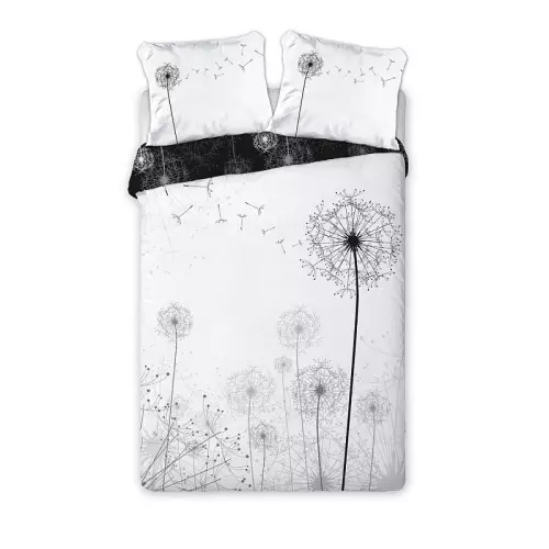 Bavlněné povlečení Pampeliška černobílé 140x200+70x90