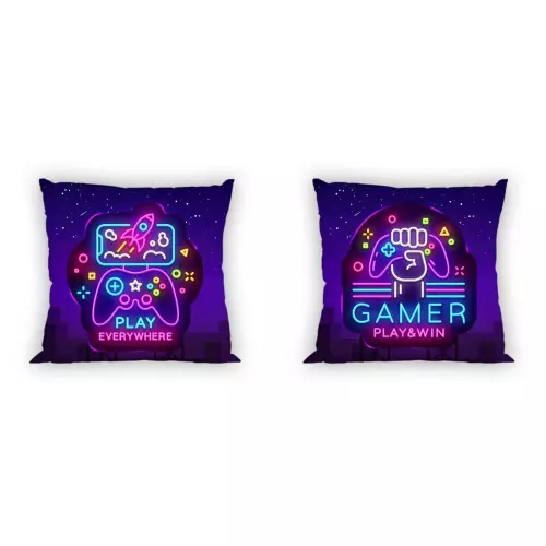 Bavlněný povlak na polštářek Gamer Neon 40x40 cm