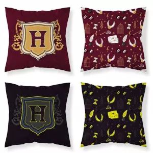 Bavlněný povlak na polštářek Škola kouzel svítící 40x40 cm