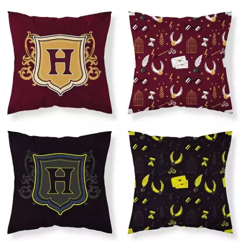 Bavlněný povlak na polštářek Škola kouzel svítící 40x40 cm