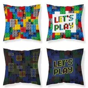 Bavlněný povlak na polštářek Kostky color svítící 40x40 cm