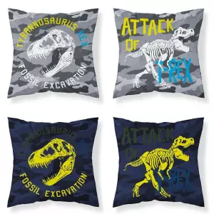 Bavlněný povlak na polštářek Dinosaurus T-rex svítící 40x40 cm