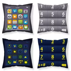 Bavlněný povlak na polštářek Telefon svítící 40x40 cm