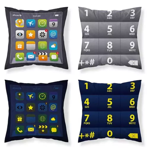 Bavlněný povlak na polštářek Telefon svítící 40x40 cm