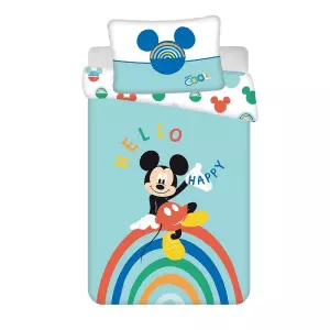 Bavlněné povlečení do postýlky Mickey rainbow baby 100x135+40x60