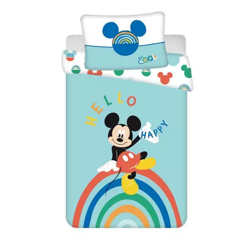 Bavlněné povlečení do postýlky Mickey rainbow baby 100x135+40x60