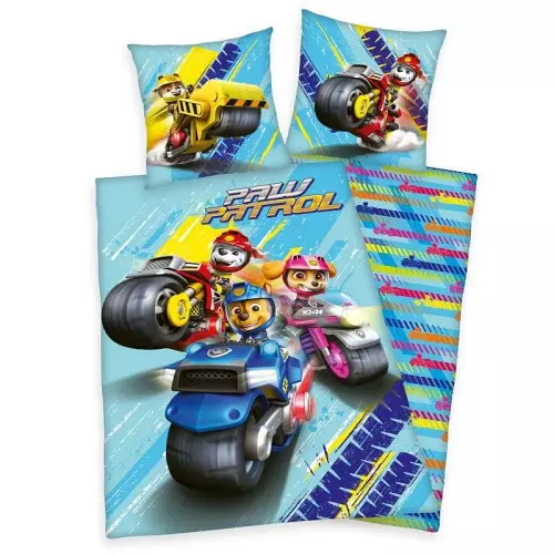 Bavlněné povlečení Paw Patrol motorky 140x200+70x90