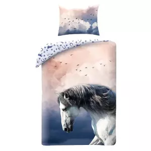 Bavlněné povlečení Kůň sky 140x200+70x90