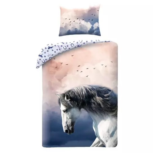 Bavlněné povlečení Kůň sky 140x200+70x90