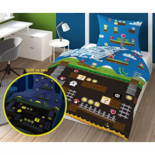 Bavlněné povlečení Lumíci 140x200+70x80 (svítící)