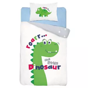 Bavlněné povlečení do postýlky Little Dino green 100x135+40x60