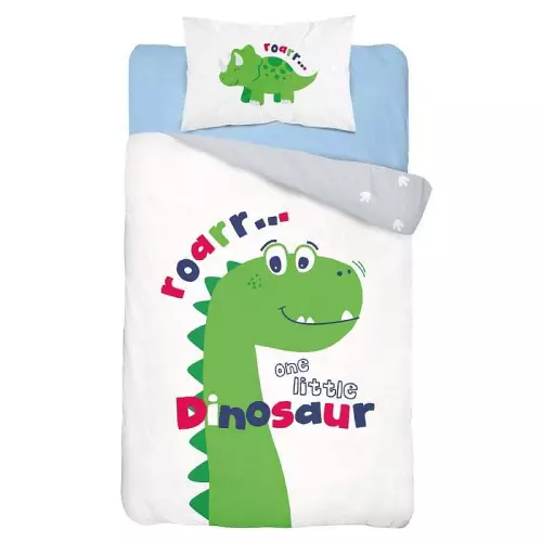 Bavlněné povlečení do postýlky Little Dino green 100x135+40x60