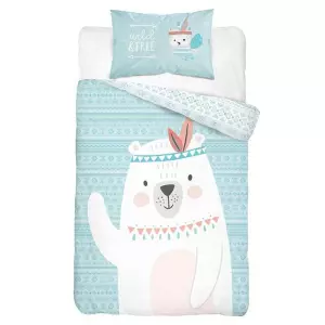 Bavlněné povlečení do postýlky Medvídek Indián green 100x135+40x60