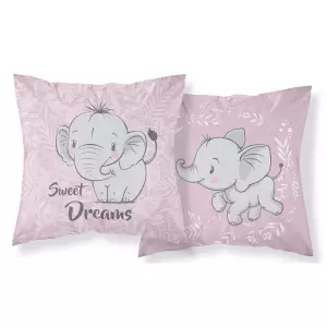 Bavlněný povlak na polštářek Slon baby růžový 40x40 cm