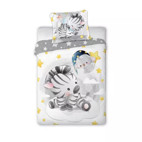Bavlněné povlečení do postýlky Zebra 100x135+40x60