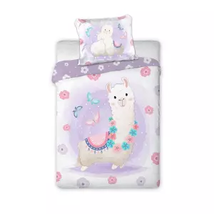 Bavlněné Povlečení do postýlky Lama 100x135+40x60