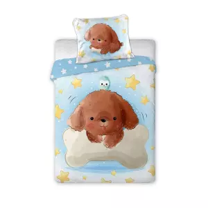 Bavlněné povlečení do postýlky Štěňátko 100x135+40x60