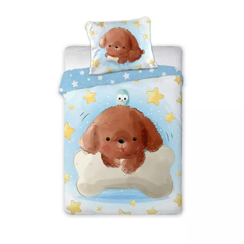 Bavlněné povlečení do postýlky Štěňátko 100x135+40x60