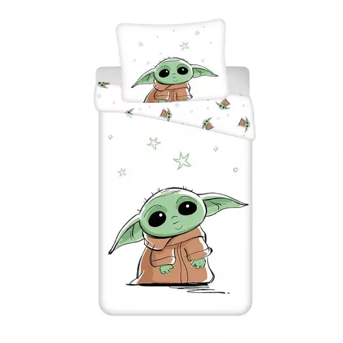 Bavlněné povlečení Star Wars Baby Yoda 140x200+70x90