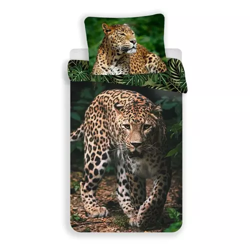 Bavlněné povlečení Leopard Green 140x200+70x90