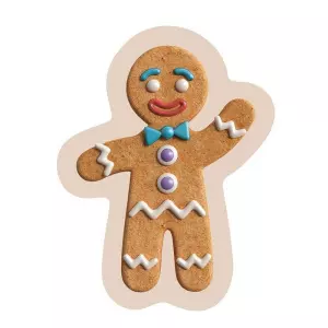 Tvarovaný mikroplyšový polštářek Perníček 36x23