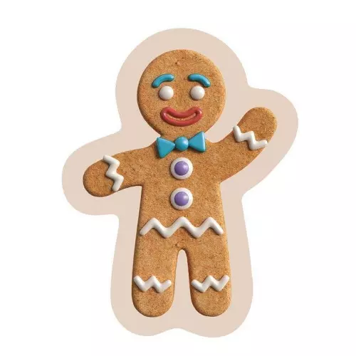 Tvarovaný mikroplyšový polštářek Perníček 36x23