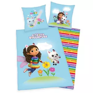 Bavlněné povlečení Gábinin kouzelný domek blue 140x200+70x90