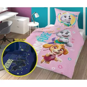 Bavlněné povlečení Paw Patrol puppy 140x200+70x80 (svítící)