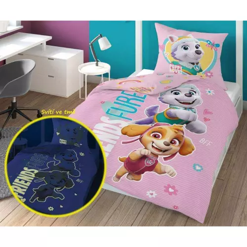 Bavlněné povlečení Paw Patrol puppy 140x200+70x80 (svítící)