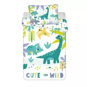 Bavlněné povlečení do postýlky Dino Cute and wild baby 100x135+40x60